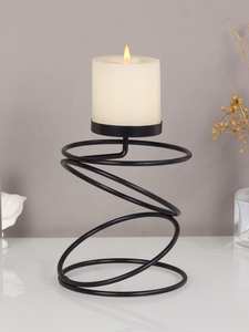 Décoration de maison texte noir mat enduit de poudre 3 bras bougeoir et support candélabre en fer fait à la main personnalisé - Product Image 3