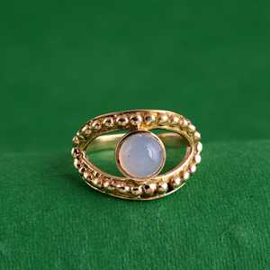Top High Selling Rose Quartz <b>Ring</b> Gold Plated Bedded Brass <b>Statement</b> <b>Ring</b> Handmade Vintage Tribal <b>Ring</b> Wholesale <b>Ring</b> For Women - Product Image 2