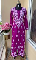 Dernière Collection Tendance Design Heavy Soft Reyon Kurti Palazo Chikankari Travail Manuel Vente en Gros Taux Vente Femmes Meilleures Ventes