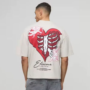 Impression numérique T-shirt streetwear surdimensionné pour hommes 2025 100% coton 240GSM personnalisé qualité de couture supérieure longue vente en gros - Product Image 1