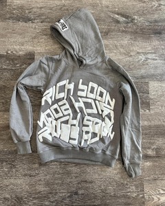 Custom 100% Cotton Winter <b>Tech</b> Fleece Oversized Hoodies & Jogger Suit Set with Puff Printing for Men - Product Image 4