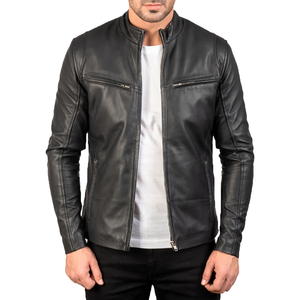 Chaqueta de cuero genuino para hombre, chaqueta de moda informal de alta calidad con el mejor diseño personalizado, venta al por mayor - Product Image 2