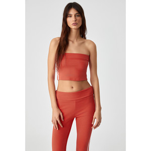 ETHIQUET BURGE Top bustier ajustado sin mangas y sin cuello con ribete a rayas para mujer - Product Image 3