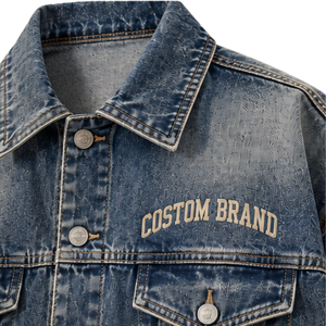 Chaqueta vaquera vintage azul oscuro para hombre, corte holgado, 100% algodón, con botones al frente, estilo casual, streetwear, tipo trucker, con bolsillos en el pecho. - Product Image 3