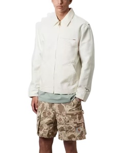 Veste en jean lourde pour homme sur mesure, style vintage, effet usé, veste de travail, veste de camionneur, veste bomber, coupe ample pour le printemps - Product Image 1