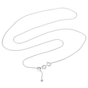 Collar de Cadena de Serpiente Ajustable Chakralume para Mujer, Plata de Ley 925, Chapado en Oro de 24K, 1.20mm, 16-22 Pulgadas, con Bola Deslizante de Silicona - Product Image 3