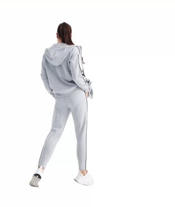 Haute qualité 100% coton Tech polaire femmes survêtement plaine surdimensionné deux pièces survêtement pour dames au pakistan - Product Image 5