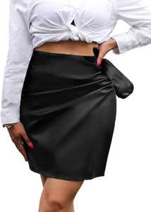 Meilleure offre Jupe en cuir véritable pour femmes Taille naturelle Écologique Élégante Confortable pour un usage décontracté - Product Image 5