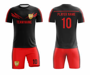 Uniformes de football personnalisés en gros |   Maillots de football numériques OEM 2026 |   Tenue d'équipe respirante à manches courtes et coupe ajustée - Product Image 3