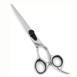 Ciseaux de coupe de cheveux de barbier miroir polonais ciseaux de salon de beauté en acier inoxydable avec repose-doigt fixe et pochette - Product Image 1