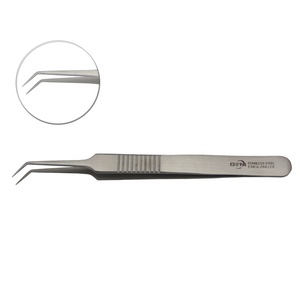 Pinces à cils en acier inoxydable personnalisées, durables, réutilisables, pointe lisse, pince à sourcils, recourbe-cils, extensions, 13 cm, logo personnalisé - Product Image 1