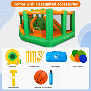 <span class=keywords><strong>Château</strong></span> gonflable avec toboggan pour enfants, personnalisable, toboggan élargi, gonflage rapide, idéal pour les rassemblements familiaux du week-end - Product Image 6