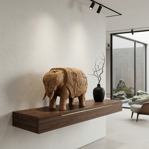Escultura de Elefante Primitivo Hecha a Mano en Madera, Decoración Rústica Tribal para Mesa, Obra de Arte Decorativa para el Hogar, Elefante Decorativo - Product Image 5