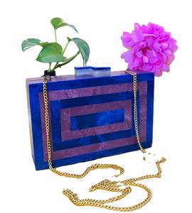 Handcrafted Designer Ladies Satin Lining Resin Clutch <b>Bag</b> Cost-Effective <b>Evening</b> <b>Bags</b> for Weddings Parties Best Offers - Product Image 5