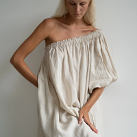 Robe longue en coton respirante et écologique, à col mandarin et épaule unique, teinte unie, style vintage et délicat pour l'extérieur