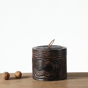 TQC Hot Selling Luxury Wooden Handmade Candle Jar Eco-Friendly Cylinder Candle Jar with <b>Lid</b> for Home Restaurants & Wedding <b>Decor</b> - Product Image 1