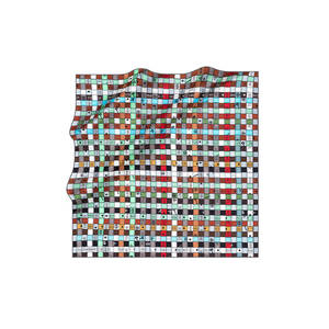100% <b>Silk</b> Twill Designer Scarf with Geometric Print Spring Summer Autumn - Product Image 1