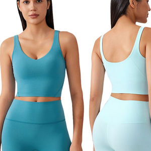 Sujetador deportivo clásico para mujer, sujetador de Fitness acolchado sin aros con palangre, ropa atlética de alto soporte para mujer - Product Image 6