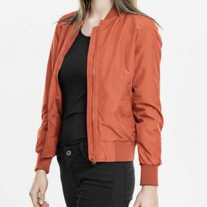 Custom High Quality 100% Polyester Woven <b>Bomber</b> <b>Jacket</b> <b>Women</b> Zip Casual <b>Lightweight</b> Windproof Breathable Quick Dry Pilot Style - Product Image 1