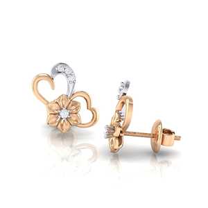 ต่างหูห่วงรูปหัวใจประดับเพชรแท้ชุบทองคำแท้ 14K/18K หลายสี น้ำหนักรวม 0.07 กะรัต จำนวน 8 ชิ้น - Product Image 1