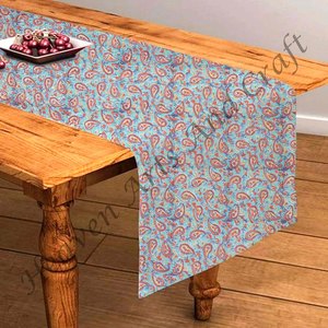 Haute qualité 100% pur coton Design moderne bloc à main Floral imprimé chemin de Table taille personnalisable pour les événements de mariage à la maison - Product Image 5