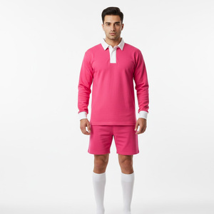Tenues de rugby pour hommes, ensembles d'uniformes sportifs, fabrication OEM, logo personnalisé et nom de l'équipe, impression par transfert thermique, respirant, séchage rapide, 100% polyester - Product Image 1