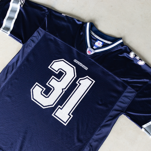 Camiseta de fútbol americano retro de malla personalizada al por mayor, totalmente sublimada, transpirable, de secado rápido, 100% algodón, manga corta - Product Image 3