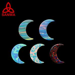 Popular Japanese Bello Opal Cham <b>Moon</b> Shape Direct Wholesale in 92 Colors for DIY Silver Necklace Jewellery Accessories Making - Product Image 1