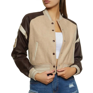 Chaqueta Universitaria de Cuero Personalizada de Alta Calidad, Chaqueta Corta para Mujer, Fácil de Usar - Product Image 4