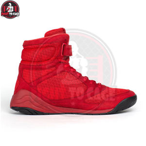 Chaussures de boxe légères en cuir véritable, antidérapantes, respirantes, baskets d'entraînement, gymnase, arts martiaux, combat, pratique, cheville haute - Product Image 2