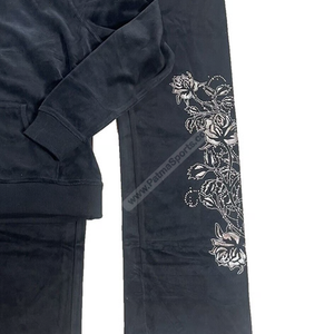 Survêtements noirs à capuche personnalisés avec strass, confortables, qualité professionnelle, grandes tailles, vêtements de sport d'hiver avec votre propre design - Product Image 3
