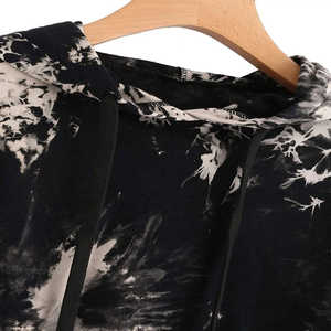 Venta al por mayor de moda Crop Drop Shoulder Hoodie para mujer de gran tamaño personalizado Logo pulóver sudadera de fábrica OEM ODM - Product Image 4