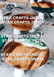 Ustensiles de cuisine planches à découper en bois et résine personnalisées pour la cuisine avec fente pour aliments planche à fromage fente pour jus planche à fromage en bois d'acacia et résine - Product Image 5