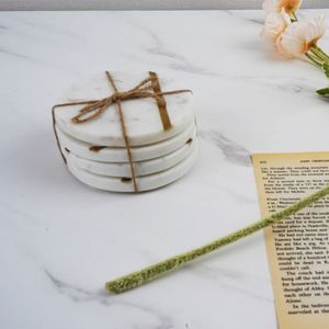 จานรองแก้วหินทรงกลมแบบไม่มีแถบสีทองสำหรับใช้ในร้านอาหารของโรงแรม - Product Image 4