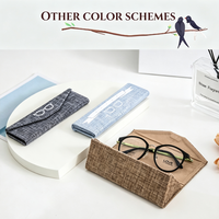 Étui à lunettes pliable en promotion, boîte de rangement portable imprimée pour lunettes de lecture et de soleil, logo personnalisé en gros