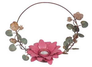 Portavelas de hierro con diseño de hojas de forma redonda, soporte decorativo hecho a mano para Navidad y Festival, portavelas - Product Image 6