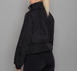 Chaquetas cortavientos personalizadas para hombre, chaqueta impermeable de poliéster y nailon con logotipo personalizado y cremallera para deportes al aire libre y correr - Product Image 2