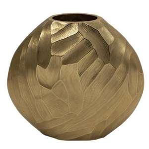 Vase en métal de luxe fabriqué à la main avec des détails antiques de qualité supérieure pour l'affichage de table finition polie dorée au prix de vente - Product Image 1