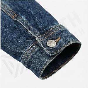 Veste en jean pour femmes, manches courtes, coupe courte, boutonnée sur le devant, couleur personnalisée, style streetwear d'été, mode décontractée moderne, haut - Product Image 6