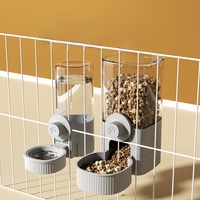 Station d'alimentation pour chien en plastique amovible de type gravité, distributeur automatique suspendu haute capacité anti-renversement pour animaux de compagnie 2