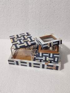 Juego de Mubkhar de Nácar de Alta Calidad, Material Orgánico, Bandeja con Incrustaciones, Quemador de Incienso, Soporte para Bakhoor, Artesanía Natural Árabe - Product Image 4