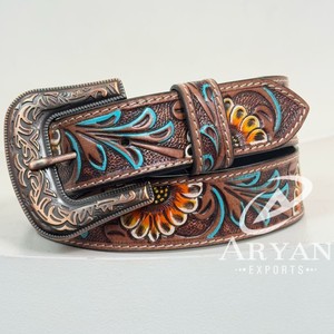 Cinturón de cuero de vaca informal a la moda para mujer, cinturones de cuero genuino de vaca ajustables personalizados para hombres y mujeres - Product Image 1