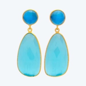Boucles d'oreilles design à breloques Lady Solid 18k plaqué or coloré monalisa Boucles d'oreilles pour femmes Cadeau de fête - Product Image 6