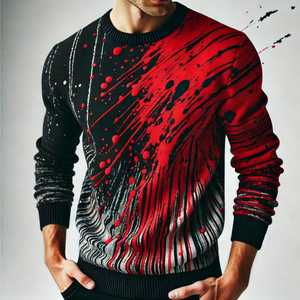 Pull en laine 100% pour homme, couleur unie, épaisseur polaire, anti-boulochage, col rabattu, fermeture éclair, manches longues, tricoté - Product Image 4