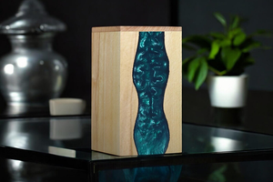 Handcrafted Beechwood Resin Urn <b>Box</b> Personalized Memorial <b>Keepsake</b> - Product Image 6