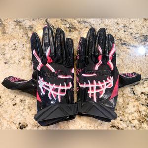 Guantes de fútbol americano para niños de la marca Handlady, stock al por mayor, revestimiento de silicona de cuero sintético dorado, gran agarre antideslizante - Product Image 2