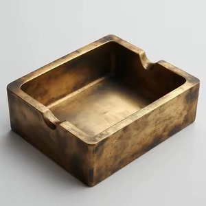 Handcrafted Aluminum Cigar <b>Ashtray</b> Decorative Design and Polished Shine for Stylish Modern Office Tables - Product Image 3