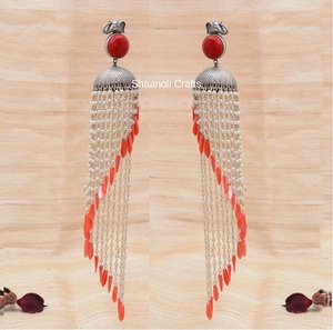 Latest High Quality <b>Silver</b> Oxidized Chandelier <b>Earrings</b> Bohemian Indian Wedding <b>Long</b> <b>Earrings</b> for Women and Girls Jhumkas Wear - Product Image 1