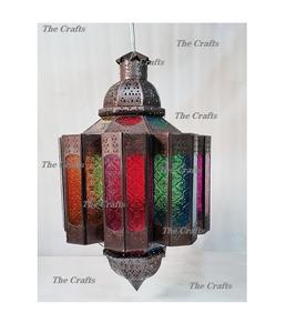 Lanterne suspendue en verre et en fer avec lanterne suspendue de qualité supérieure pour les mariages et la décoration de la maison - Product Image 6