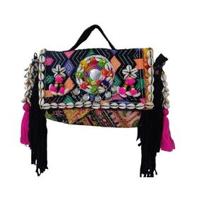 Bolso de mano con bordado Vintage de lujo hecho a mano indio, bolso Banjara de algodón para mujer, bolsos de hombro de moda personalizados para compras de noche - Product Image 3